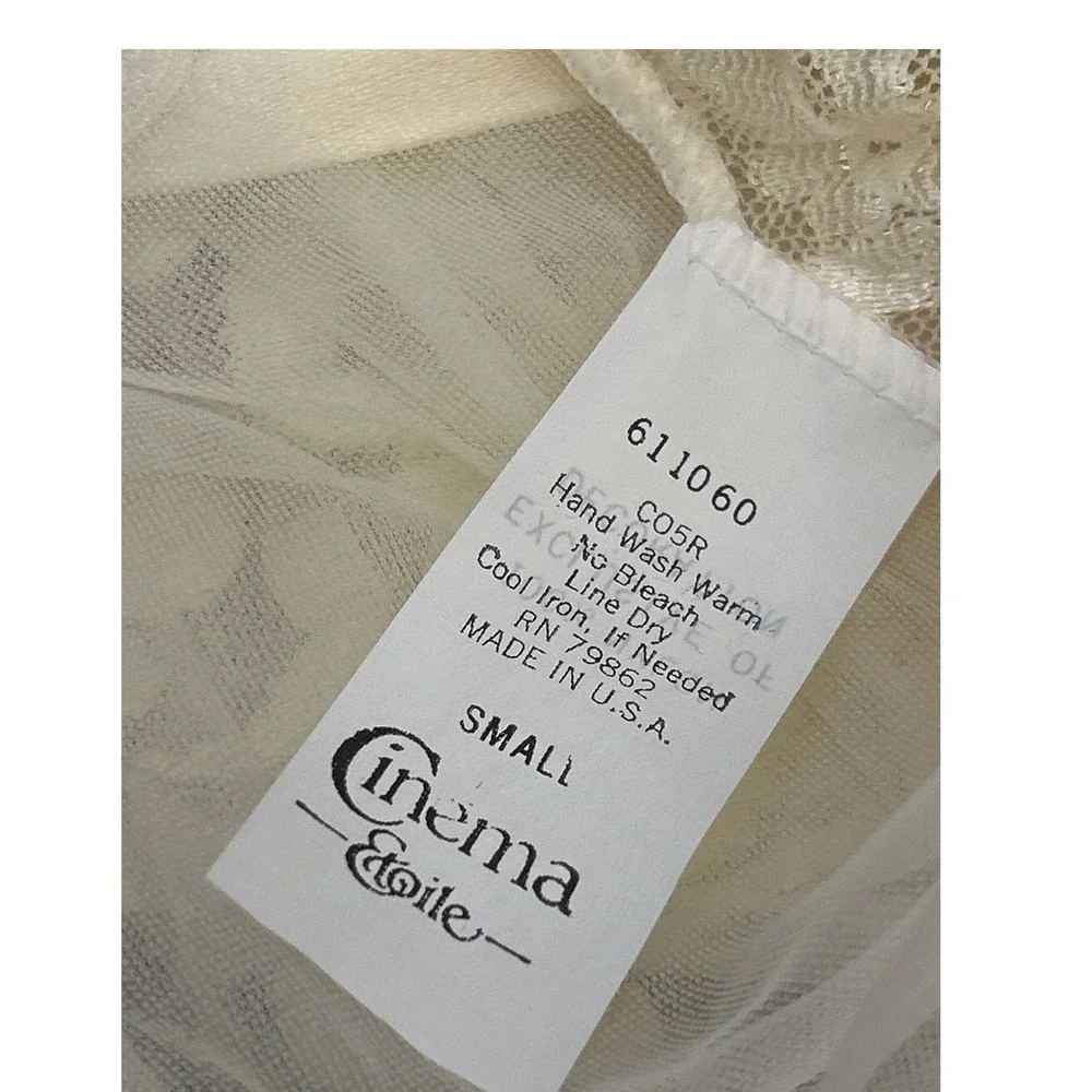 90s Cinema Etoile Bodysuit Lace Pearl Sequin Coquette Regencycore Bridal Ivory S - Picture 5 of 5